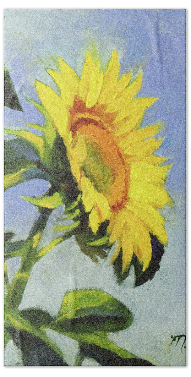 Flower Beach Towel featuring the painting Sunflower by Marsha Karle