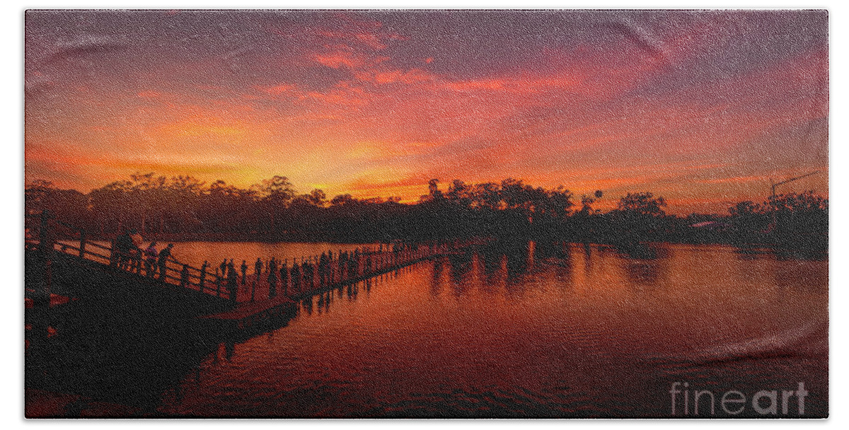 Sunset Beach Sheet featuring the photograph Sunset in Angkor by Pravine Chester