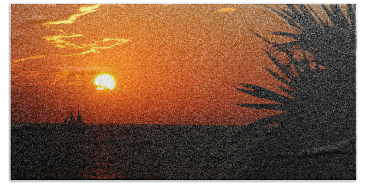 Florida Beach Towel featuring the photograph Sunset in the Keys by Terri Brewster