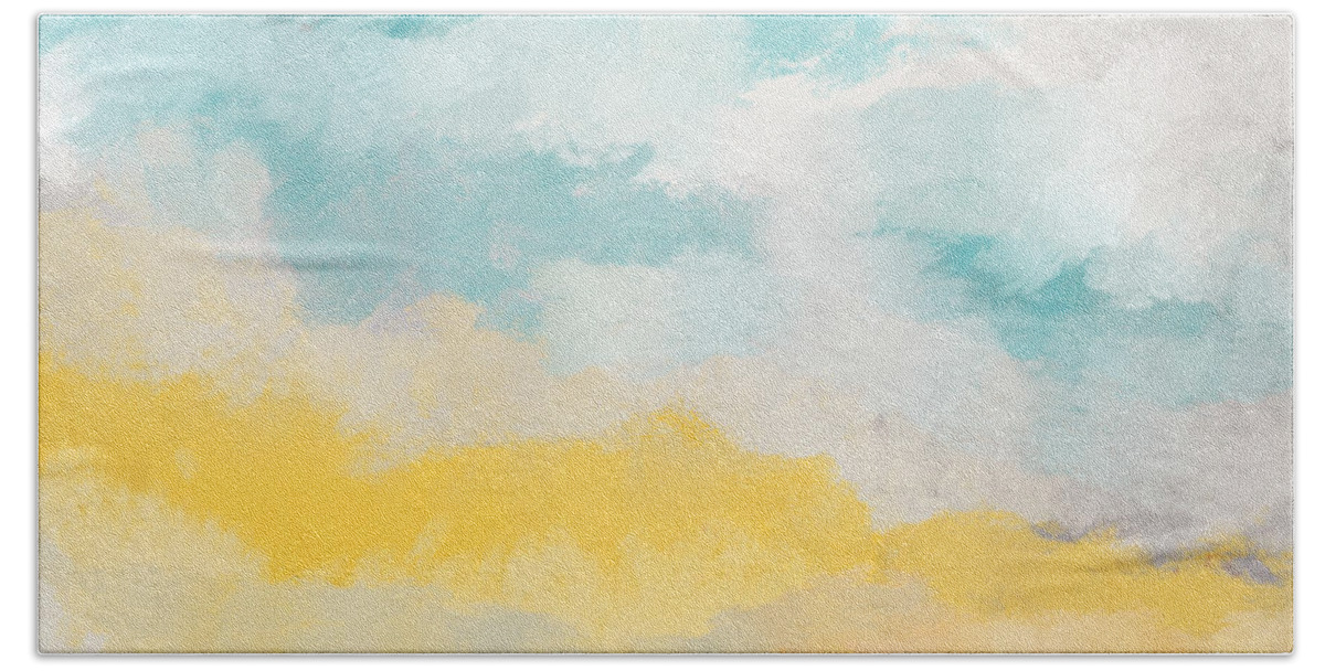 Landscape Beach Towel featuring the mixed media Sunshine Day- Art by Linda Woods by Linda Woods