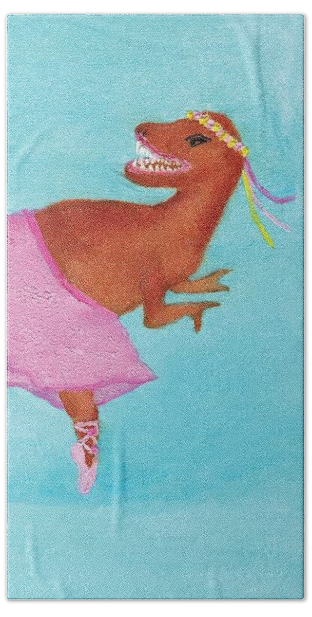 Ballet Beach Towel featuring the painting Swan Rex by Misty Morehead