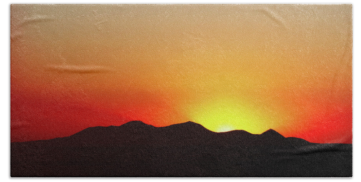 Sunset Beach Towel featuring the photograph Sweetgrass Hills at Dusk by Todd Klassy