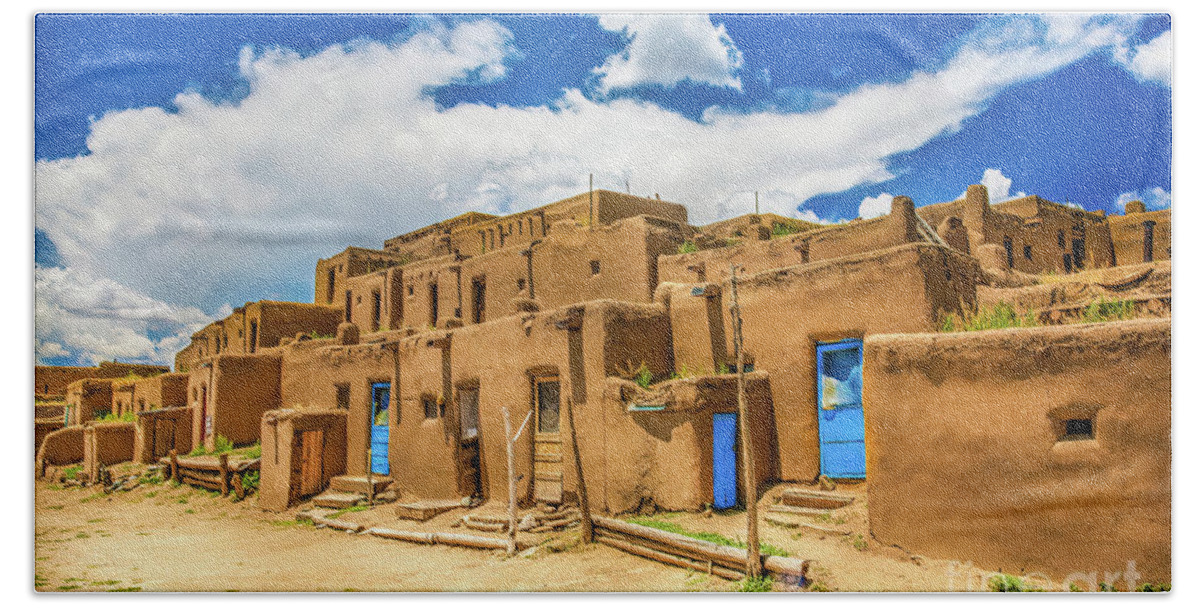 Photographs Beach Towel featuring the photograph Taos Pueblo, New Mexico by Felix Lai