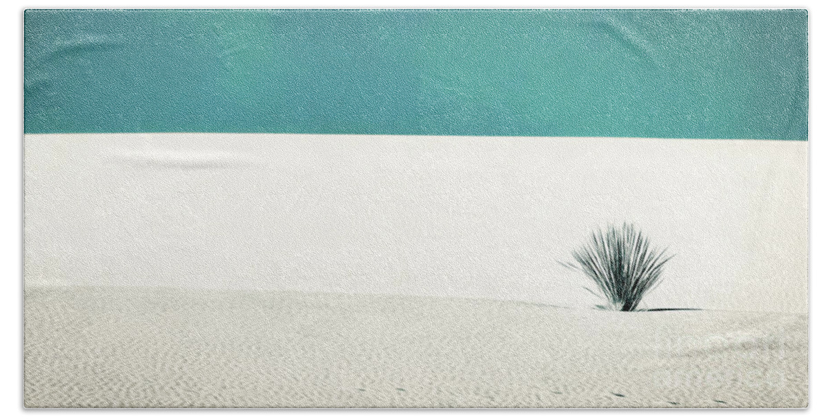 White Sands National Monument Beach Towel featuring the photograph Teal Skies In White Sands by Doug Sturgess
