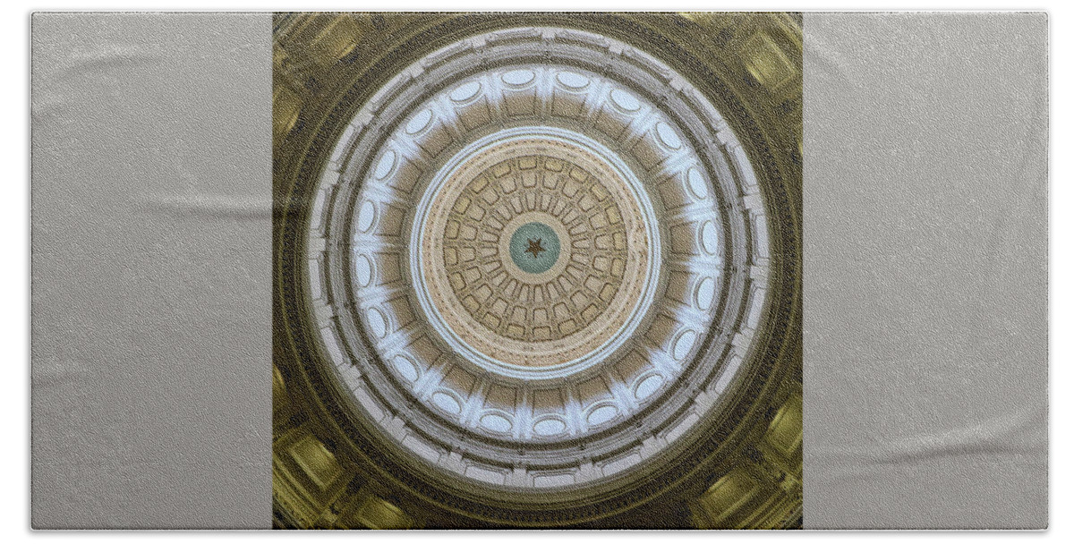 Texas Beach Towel featuring the photograph Texas State Capitol Rotunda Dome by Allen Beatty