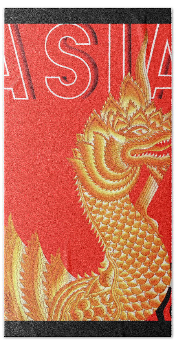 Dragon Beach Towel featuring the painting Thai Dragon by Frank McIntosh