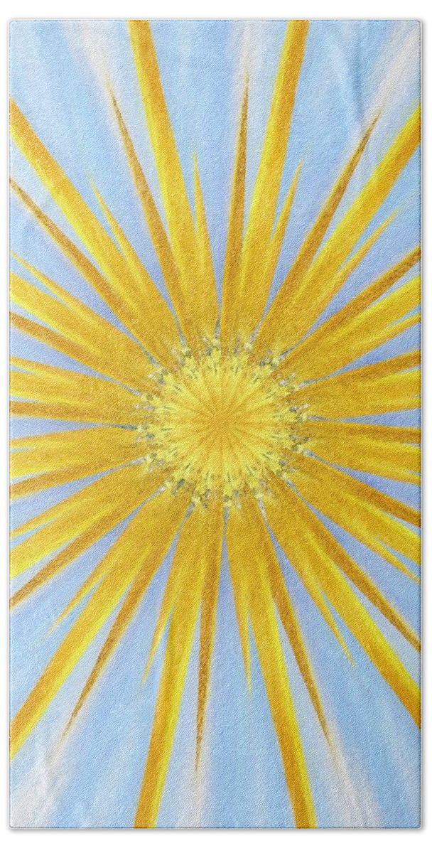 Painting Beach Sheet featuring the mixed media The Abstract Sun by Amanda Jane