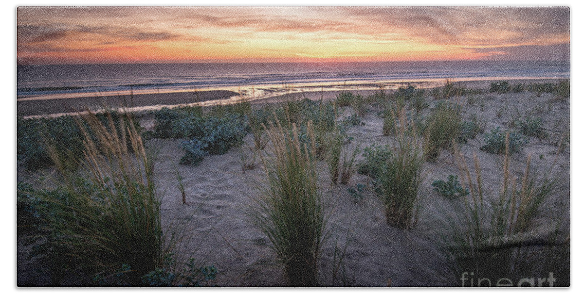 Natural Landscape Beach Sheet featuring the photograph The Dunes In The Sunset Light by Hannes Cmarits