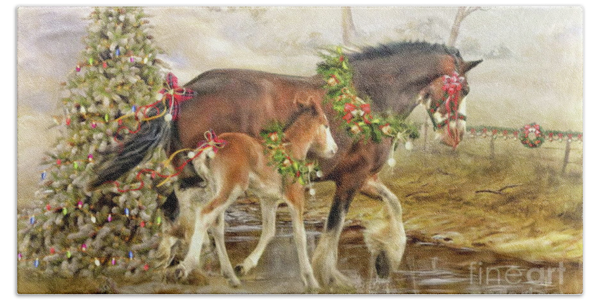 Clydesdale Beach Towel featuring the digital art The Gift by Trudi Simmonds