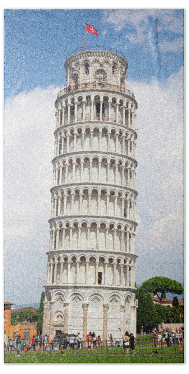 Leaning Tower Beach Sheet featuring the photograph The Leaning Tower by Chris Dutton
