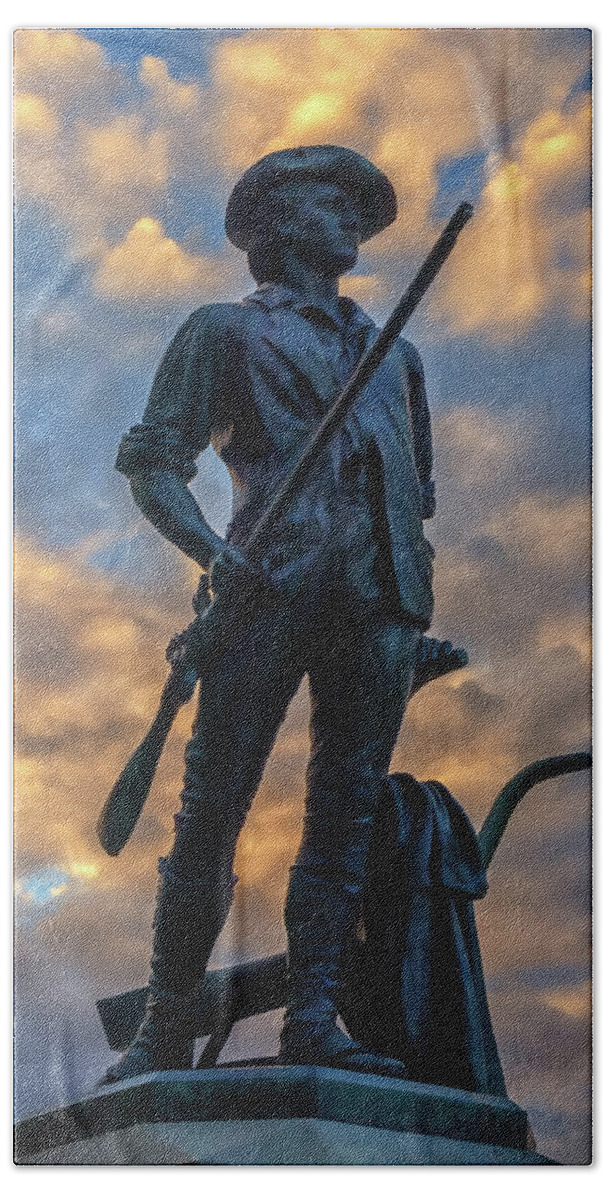 Minute Man Statue Beach Towel featuring the photograph The Minute Man by Kristen Wilkinson