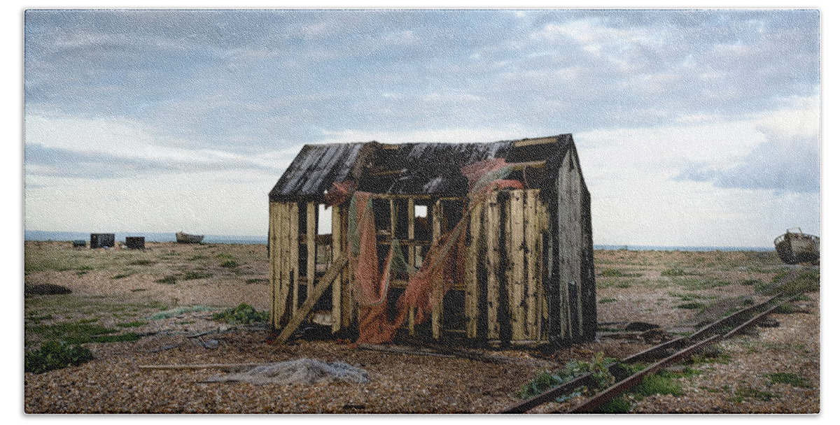Beach Beach Towel featuring the photograph The Net Shack, Dungeness Beach by Perry Rodriguez