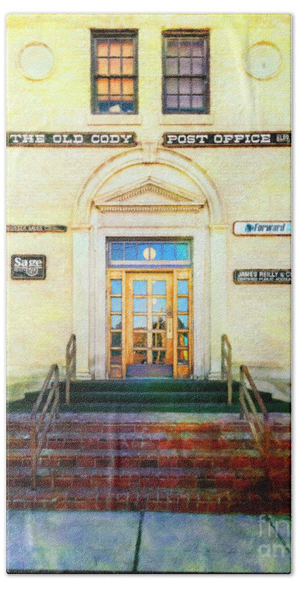 Cody Beach Towel featuring the photograph The Old Cody Post Office by Craig J Satterlee
