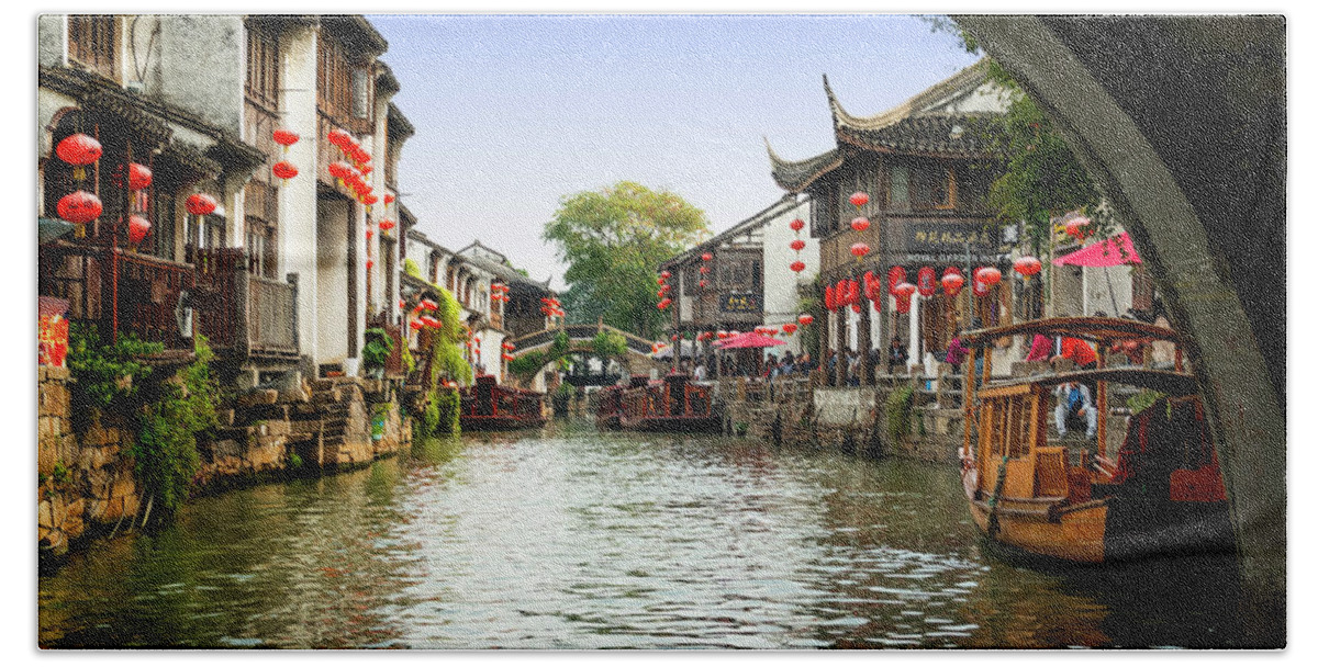 Grand Canal Suzhou Beach Sheet featuring the photograph The Oriental Venice by Kathryn McBride