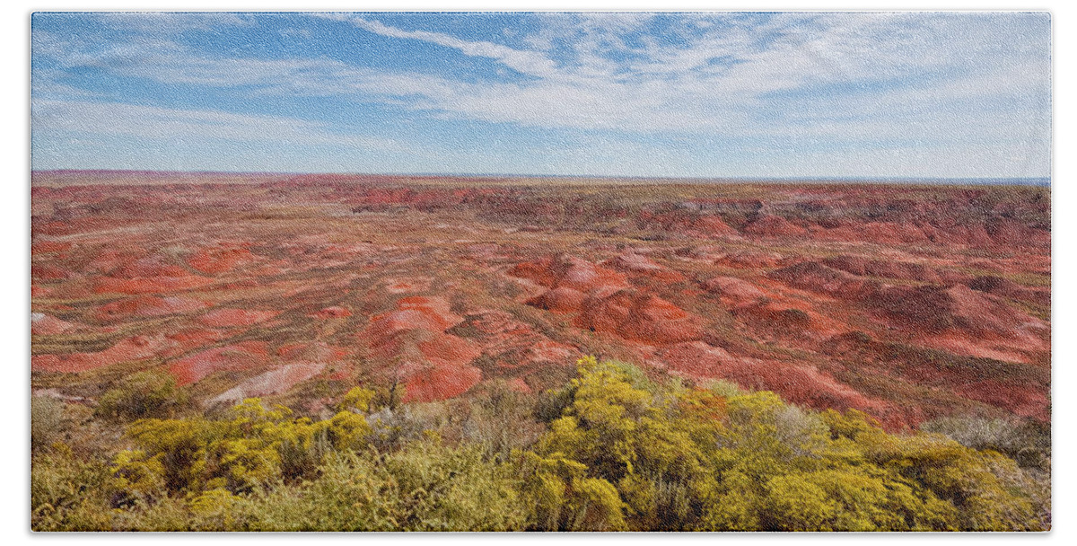 Arid Climate Beach Towel featuring the photograph The Painted Desert from Tiponi Point by Jeff Goulden