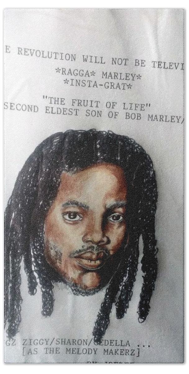 Black Art Beach Towel featuring the drawing The Revolution Will Not Be Televised by Joedee