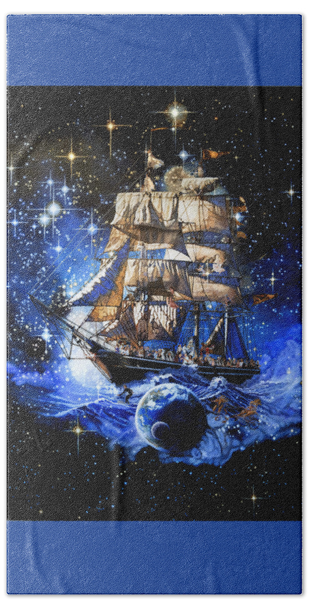 Sailing Ship Beach Towel featuring the painting The Ship of Life by Patrick Whelan