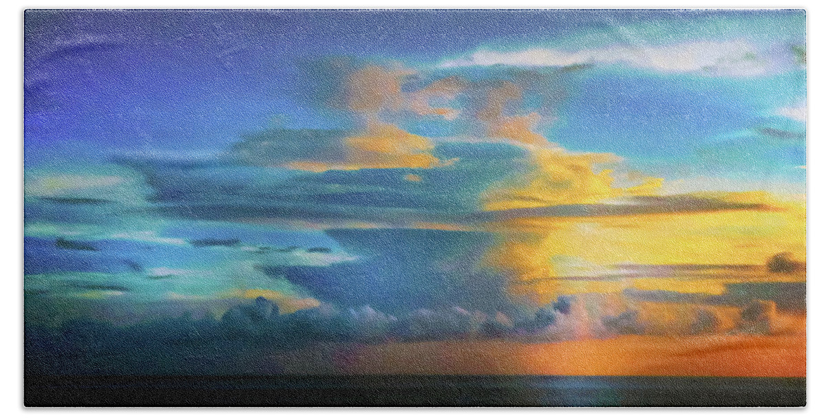Sunset Beach Towel featuring the photograph Thunder at Sun Set by Pheasant Run Gallery