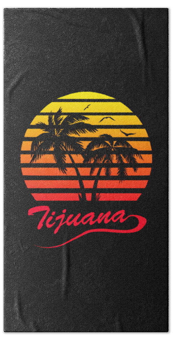 Sunset Beach Towel featuring the digital art Tijuana Sunset by Filip Schpindel