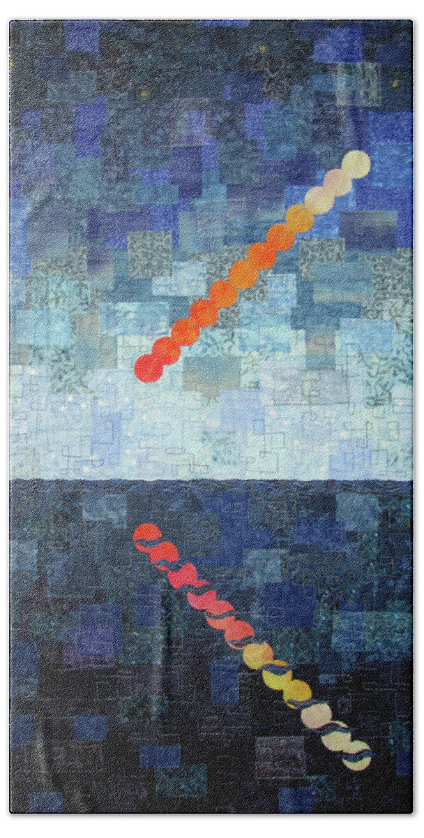 Abstract Beach Towel featuring the tapestry - textile Time Lapse Moon Rise by Pam Geisel