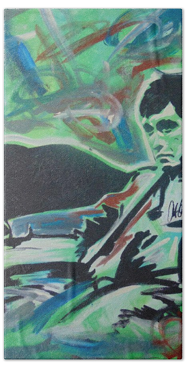 Scarface Beach Towel featuring the painting Tony's World by Antonio Moore