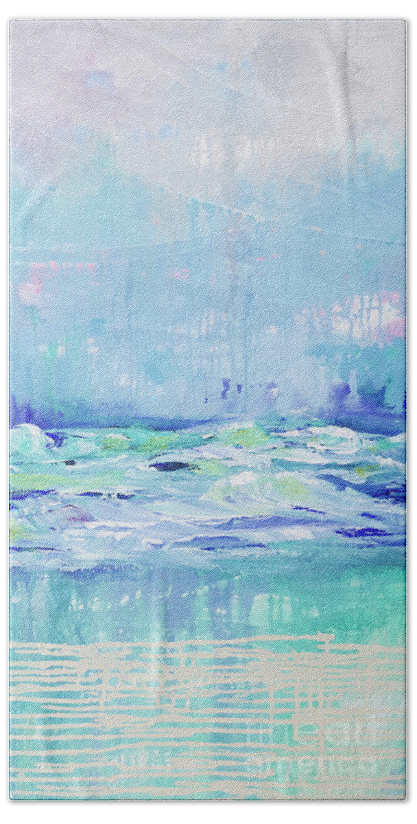 Abstract Beach Towel featuring the painting Tranquility 2 by Jyotika Shroff