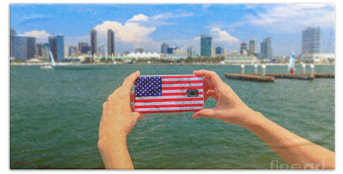 San Diego Beach Towel featuring the photograph Travel in California by Benny Marty