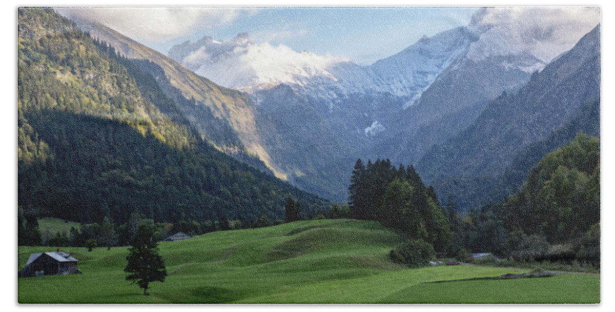 Nature Beach Sheet featuring the photograph Trettachtal, Allgaeu by Andreas Levi