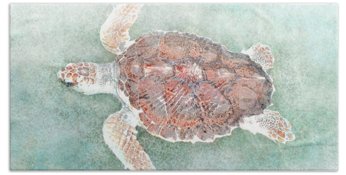 Turtle Beach Towel featuring the digital art Turtle 2 by Lucie Dumas