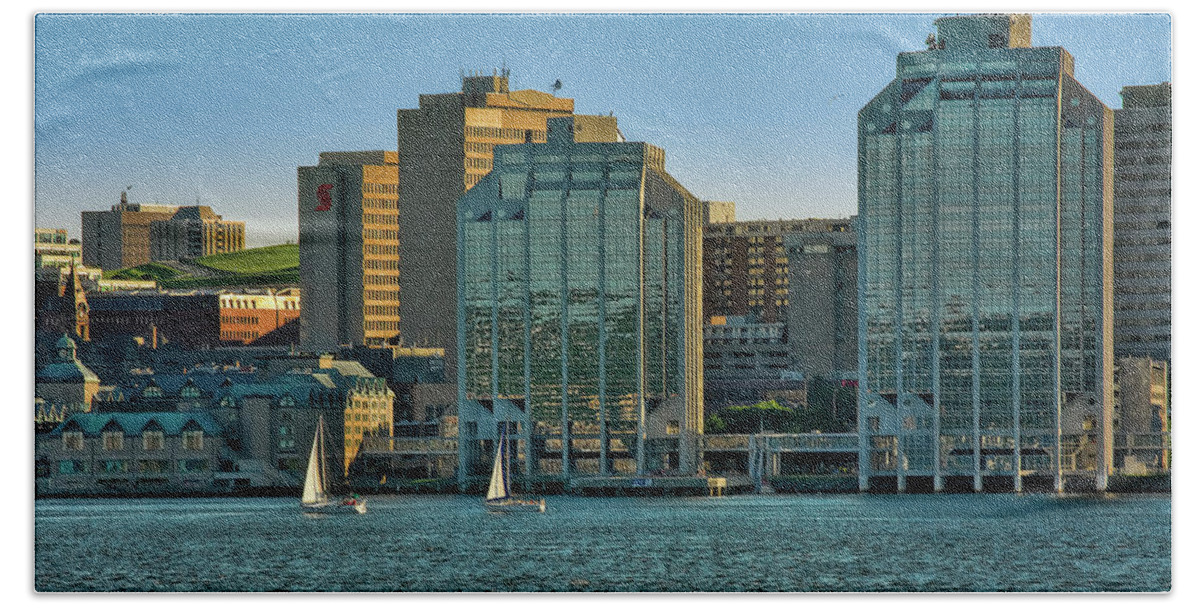 Halifax Beach Towel featuring the photograph Twin Purdy Towers of Halifax by Ken Morris