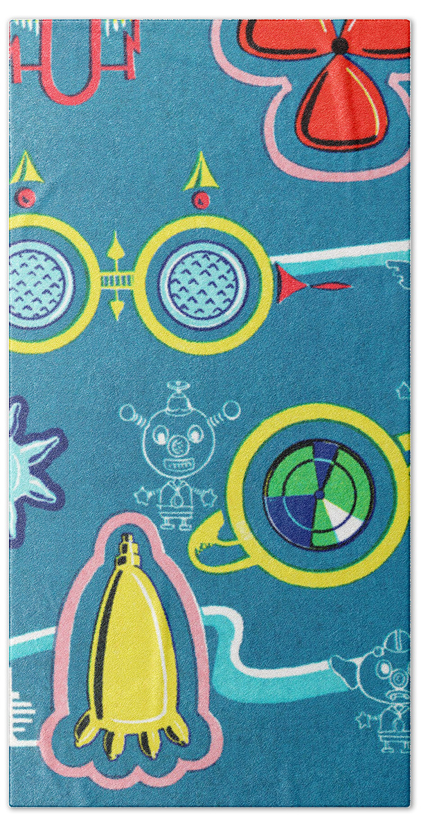 Abstract Beach Towel featuring the drawing Undersea pattern by CSA Images