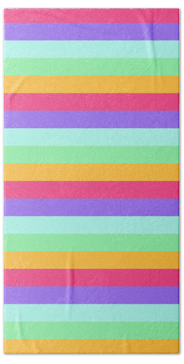  Magical Beach Towel featuring the digital art Unicorn Stripes by Leah McPhail