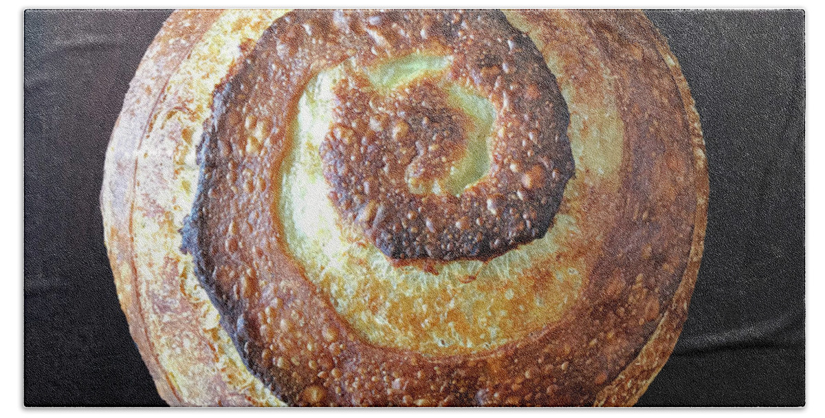 Bread Beach Towel featuring the photograph Unprocessed Wheat Bran Sourdough With Honey - Cross And Spiral Set 5 by Amy E Fraser