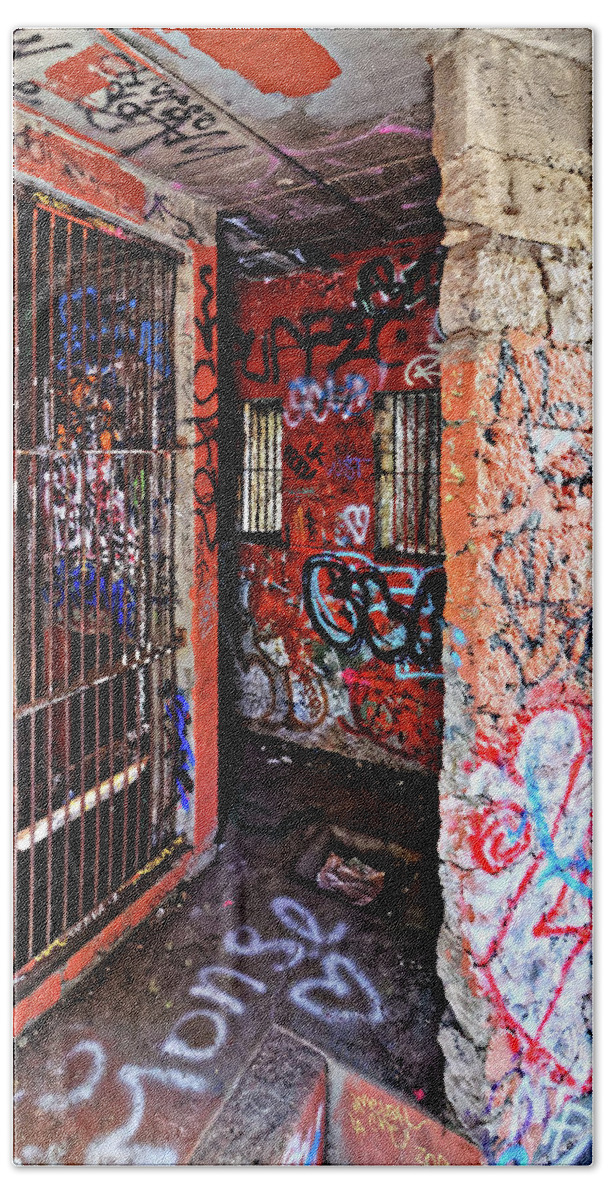 Upstairs Bedrooms Beach Towel featuring the photograph Upstairs Bedrooms -- Abandoned Zoo in Griffith Park, Los Angeles, California by Darin Volpe