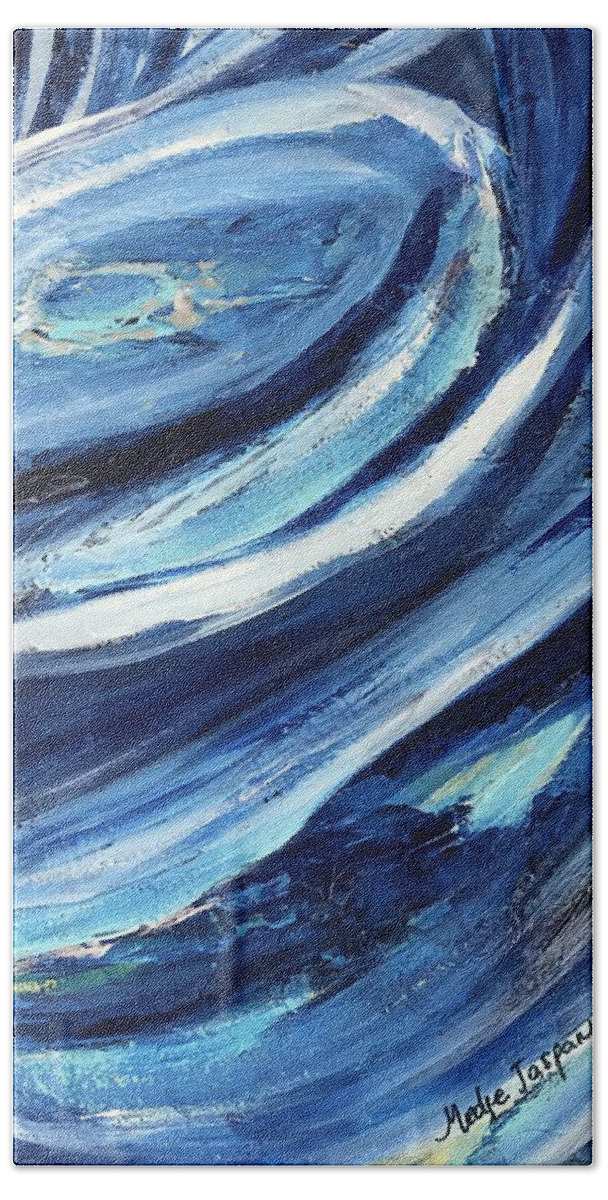 Uranus Blue Beach Towel featuring the painting Uranus Eyes by Medge Jaspan