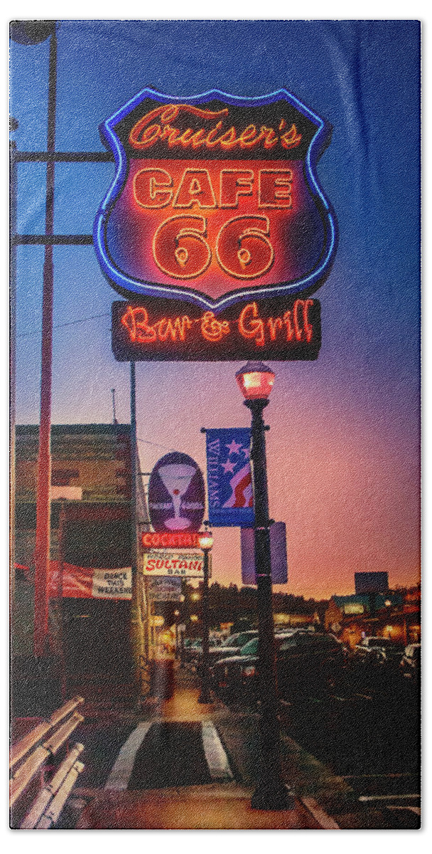 Route 66 Beach Towel featuring the photograph Urban Route 66, Williams AZ by Micah Offman