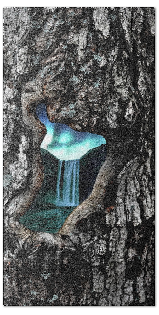 Waterfall Beach Towel featuring the photograph View to Another World by Andrea Kollo
