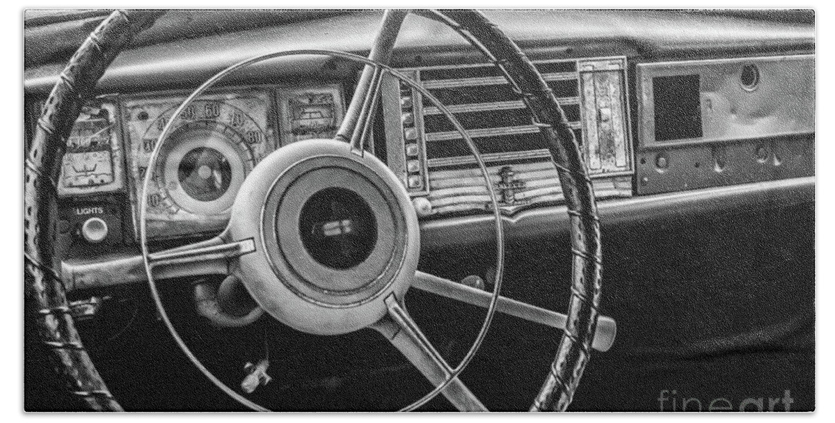 Interior Beach Towel featuring the photograph Vintage Car Dashboard by Edward Fielding