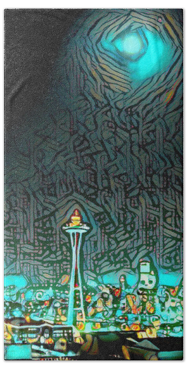Seattle Beach Towel featuring the photograph Vintage Seattle Abstract by Cathy Anderson
