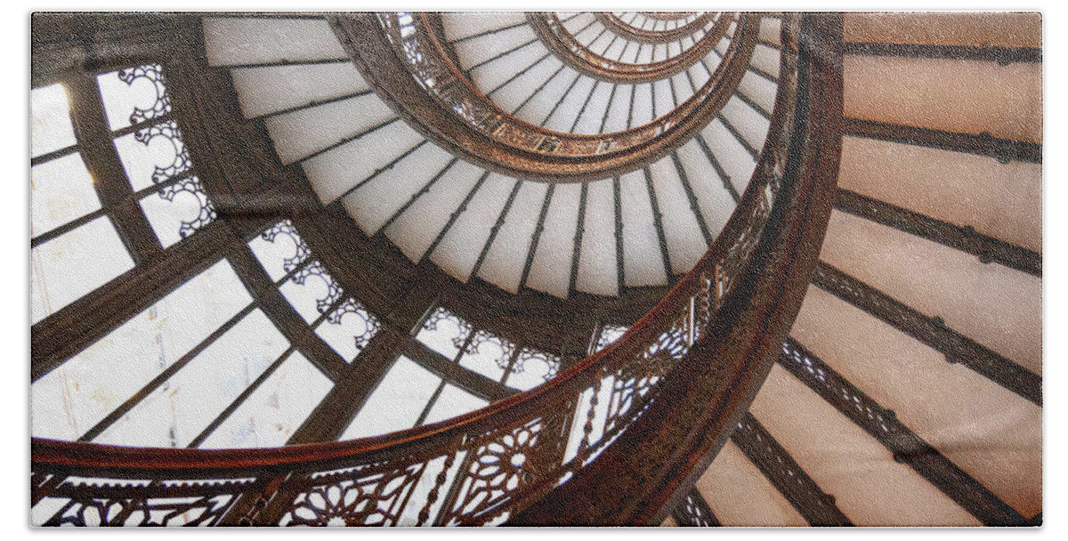 Chicago Beach Towel featuring the photograph Vintage Staircase by Patty Colabuono