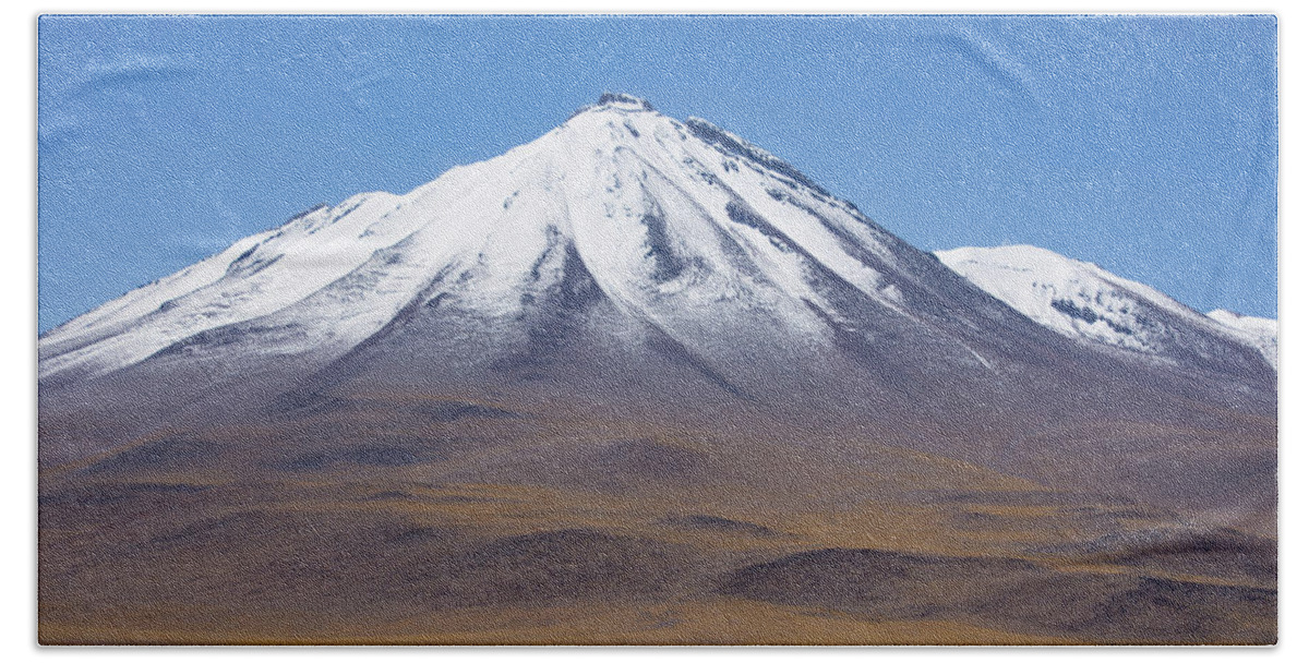 Chile Beach Towel featuring the photograph Volcano on the Altiplano by Mark Hunter