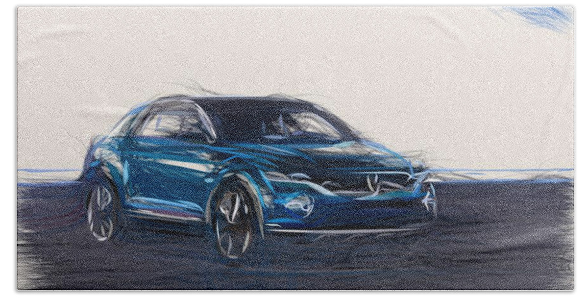 Volkswagen Beach Towel featuring the digital art Volkswagen T Roc Drawing by CarsToon Concept