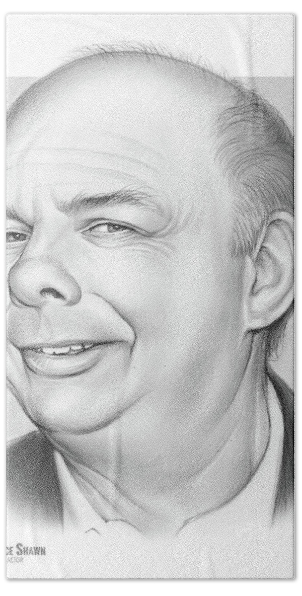 Wallace Shawn Beach Towel featuring the drawing Wallace Shawn by Greg Joens