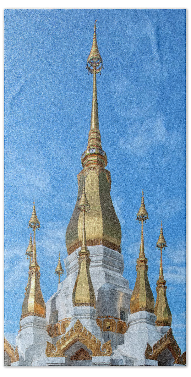 Scenic Beach Towel featuring the photograph Wat Tham Khuha Sawan Phra Tham Chedi Si Trai Phum Pinnacle DTHU0938 by Gerry Gantt