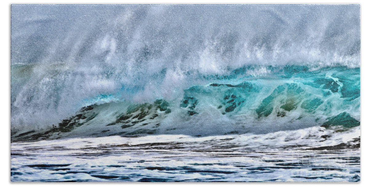 Kauai Beach Towel featuring the photograph Wave Exuberance by Debra Banks