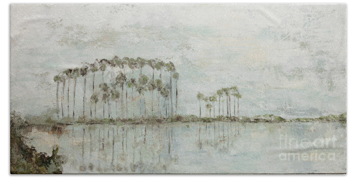 Landscape Beach Sheet featuring the painting Western Lake at Grayton by Kirsten Koza Reed
