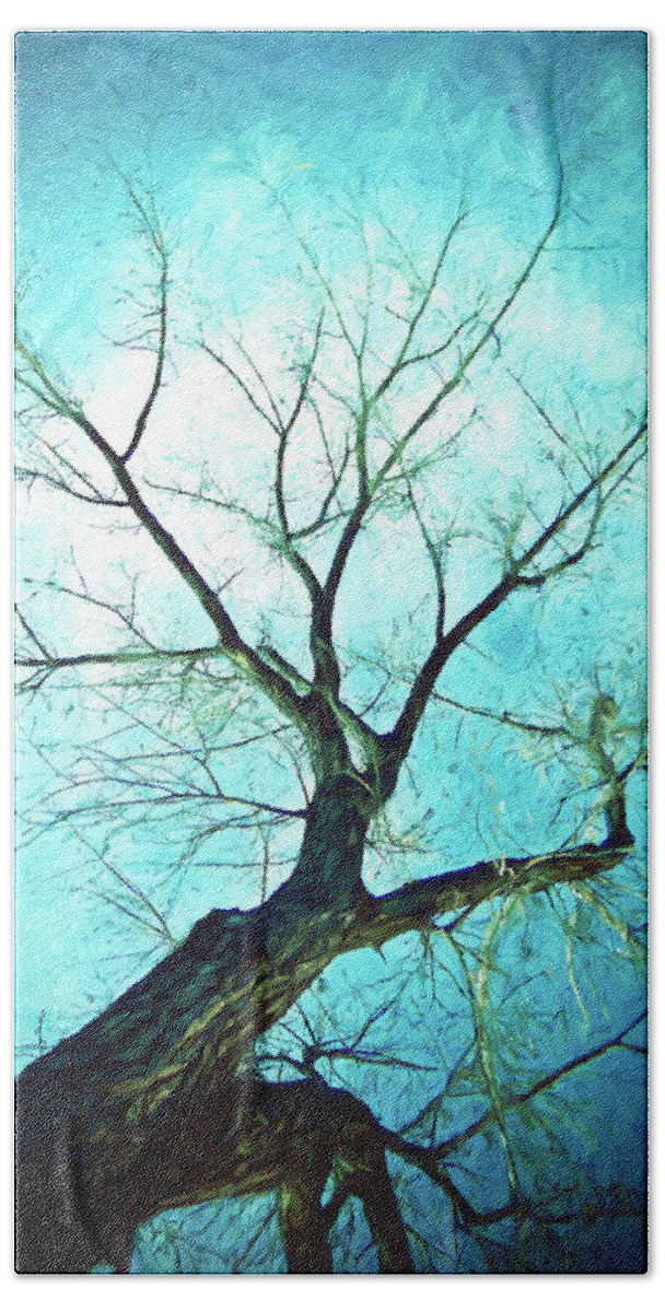 Blue Beach Towel featuring the photograph Winter Tree Blue by James BO Insogna