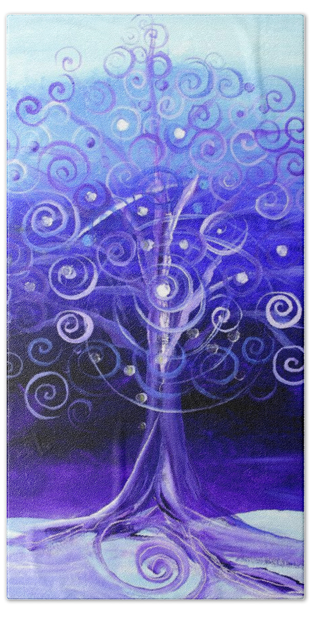 Tree Beach Towel featuring the painting Winter Tree, One by J Vincent Scarpace