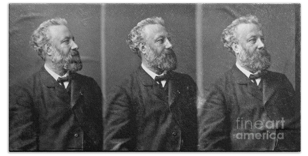 Jules Verne Beach Towel featuring the photograph Writer Jules Verne by European School