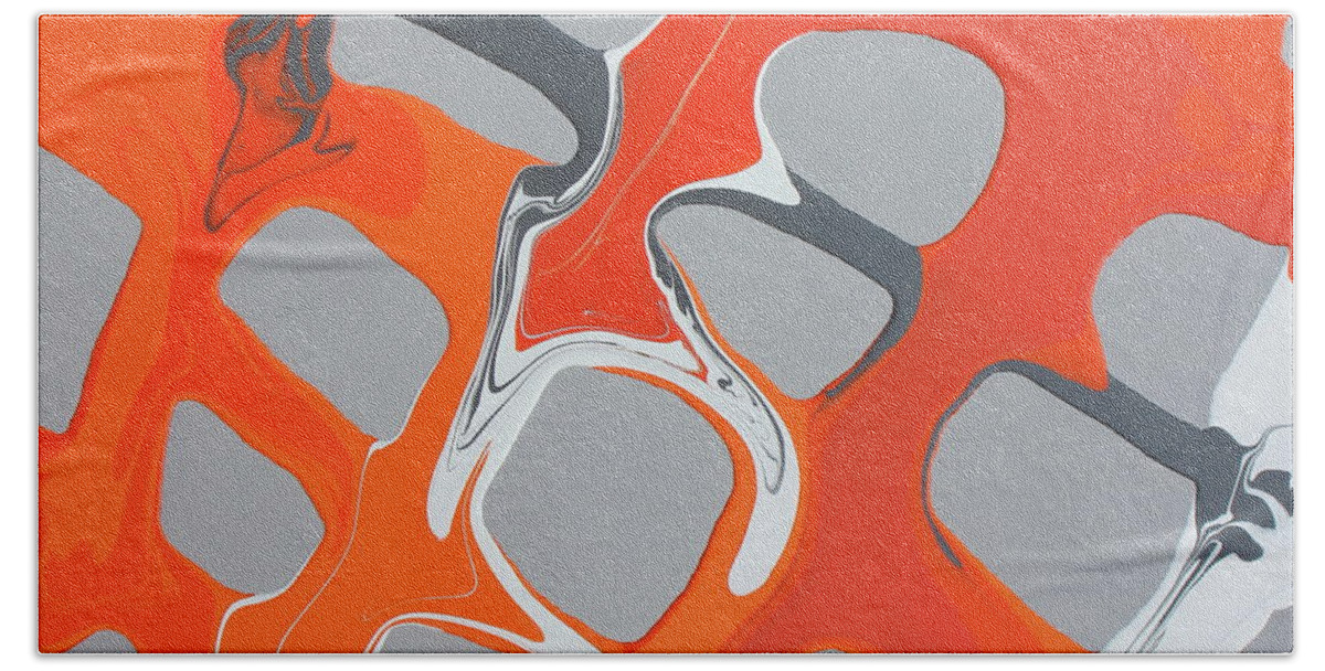 Orange Beach Towel featuring the painting Zest 3 by Madeleine Arnett